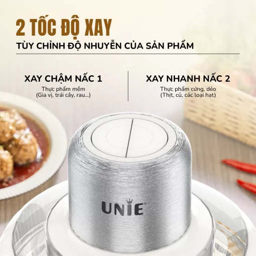 Máy xay thịt UNIE UM366 dung tích 2,5L, 2 cối xay thủy tinh tiện lợi - Hình ảnh 10