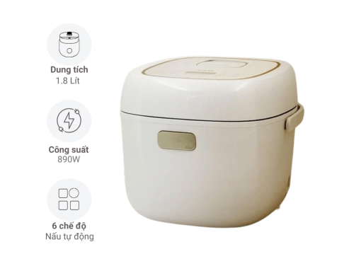 Nồi cơm điện lòng gốm cao cấp UNIE URC818, dung tích 1,8L