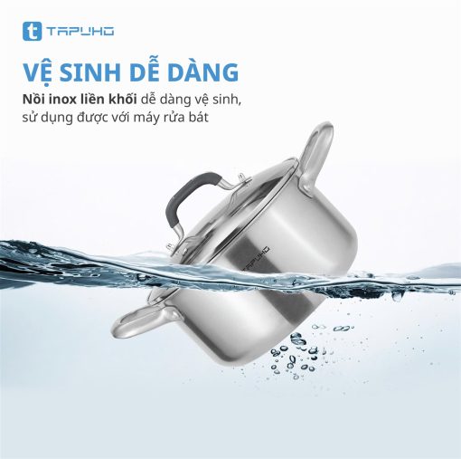 Nồi Inox Cao cấp 3 lớp liền khối TAPUHO TP3739 Chất liệu Thép không gỉ cao cấp - Hình ảnh 10