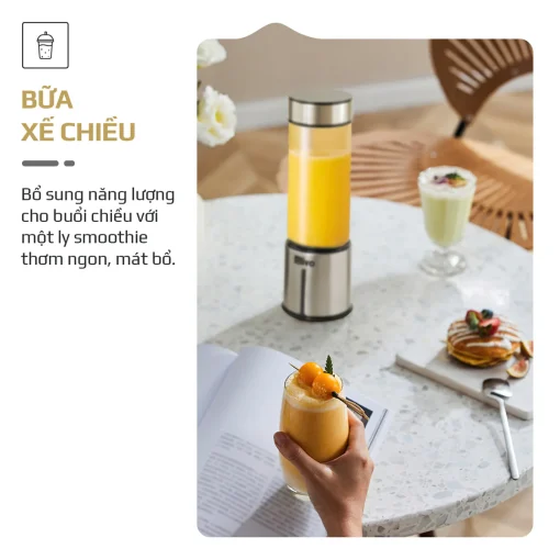 Máy Xay Sinh Tố Cầm Tay OLIVO PB01 – Xay Được Đá, Sạc Pin Không Cần Dây, Nhỏ Gọn, Dung Tích 450ML - Hình ảnh 6