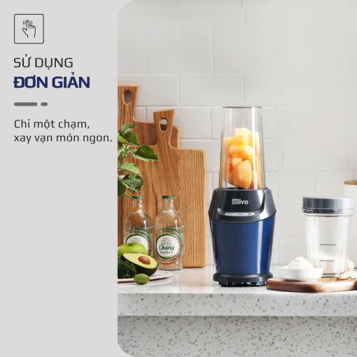 Máy Xay Sinh Tố OLIVO MB1000 – 3 Cốc Xay Linh Hoạt, Xay Đá, Smoothie, Đồ Ăn Dặm, Công Suất 1000W - Hình ảnh 11