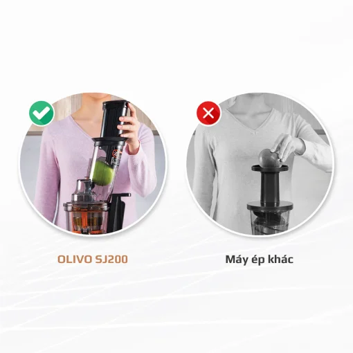 Máy Ép Chậm OLIVO SJ200 – Ép Kiệt Bã 98%, Tốc Độ 39 Vòng/Phút, Dễ Vệ Sinh - Hình ảnh 10