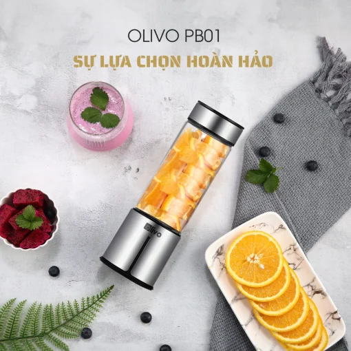 Máy Xay Sinh Tố Cầm Tay OLIVO PB01 – Xay Được Đá, Sạc Pin Không Cần Dây, Nhỏ Gọn, Dung Tích 450ML - Hình ảnh 14