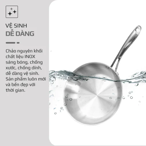 Chảo Inox OLIVO STEVE X PRO – Chống Dính Tự Nhiên, Đáy 5 Lớp, Dùng Mọi Loại Bếp-24cm - Hình ảnh 15