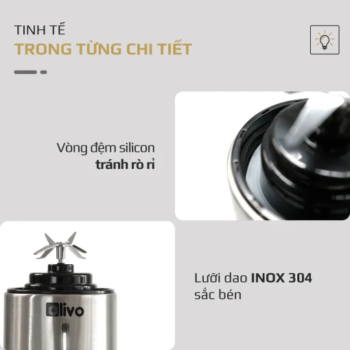 Máy Xay Sinh Tố Cầm Tay OLIVO PB01 – Xay Được Đá, Sạc Pin Không Cần Dây, Nhỏ Gọn, Dung Tích 450ML - Hình ảnh 17