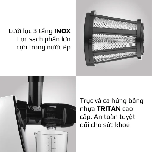 Máy Ép Chậm Trục Ngang OLIVO SJ22 – Ép Rau Không Kẹt, Kiệt Bã, Dễ Vệ Sinh - Hình ảnh 19