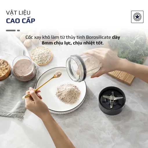 Máy Xay Sinh Tố OLIVO MB1000 – 3 Cốc Xay Linh Hoạt, Xay Đá, Smoothie, Đồ Ăn Dặm, Công Suất 1000W - Hình ảnh 19