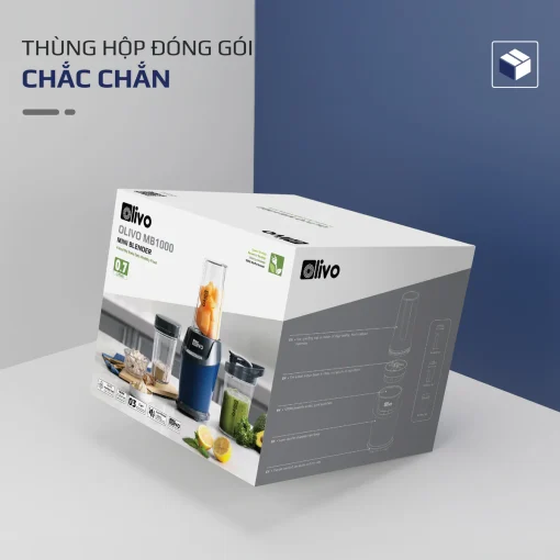 Máy Xay Sinh Tố OLIVO MB1000 – 3 Cốc Xay Linh Hoạt, Xay Đá, Smoothie, Đồ Ăn Dặm, Công Suất 1000W - Hình ảnh 22