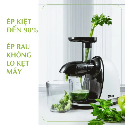 Máy Ép Chậm Trục Ngang OLIVO SJ22 – Ép Rau Không Kẹt, Kiệt Bã, Dễ Vệ Sinh - Hình ảnh 4