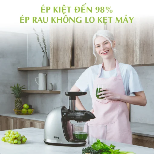 Máy Ép Chậm Trục Ngang OLIVO SJ22 – Ép Rau Không Kẹt, Kiệt Bã, Dễ Vệ Sinh - Hình ảnh 3