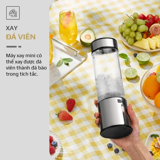 Máy Xay Sinh Tố Cầm Tay OLIVO PB01 – Xay Được Đá, Sạc Pin Không Cần Dây, Nhỏ Gọn, Dung Tích 450ML - Hình ảnh 4