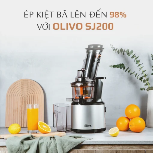 Máy Ép Chậm OLIVO SJ200 – Ép Kiệt Bã 98%, Tốc Độ 39 Vòng/Phút, Dễ Vệ Sinh - Hình ảnh 3