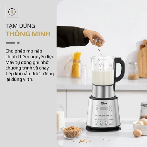 Máy Làm Sữa Hạt OLIVO X20 PLUS – Phiên Bản Nâng Cấp, 3 Chức Năng Nấu Sữa, Tạm Dừng Thông Minh, Chạy Êm - Hình ảnh 5