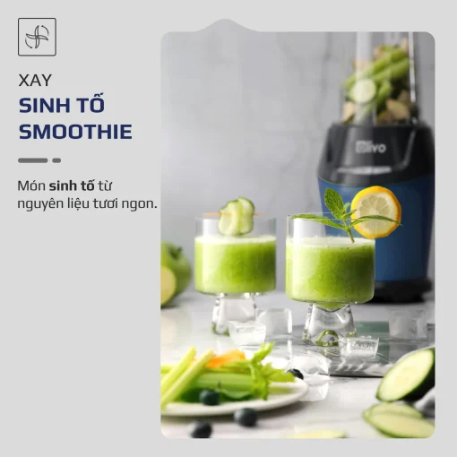 Máy Xay Sinh Tố OLIVO MB1000 – 3 Cốc Xay Linh Hoạt, Xay Đá, Smoothie, Đồ Ăn Dặm, Công Suất 1000W - Hình ảnh 6