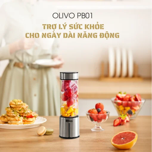 Máy Xay Sinh Tố Cầm Tay OLIVO PB01 – Xay Được Đá, Sạc Pin Không Cần Dây, Nhỏ Gọn, Dung Tích 450ML - Hình ảnh 9