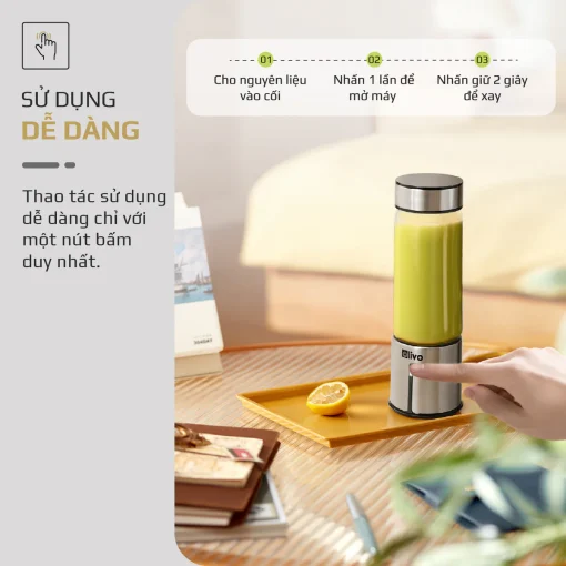 Máy Xay Sinh Tố Cầm Tay OLIVO PB01 – Xay Được Đá, Sạc Pin Không Cần Dây, Nhỏ Gọn, Dung Tích 450ML - Hình ảnh 8