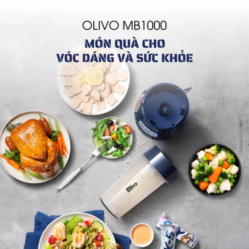 Máy Xay Sinh Tố OLIVO MB1000 – 3 Cốc Xay Linh Hoạt, Xay Đá, Smoothie, Đồ Ăn Dặm, Công Suất 1000W - Hình ảnh 10