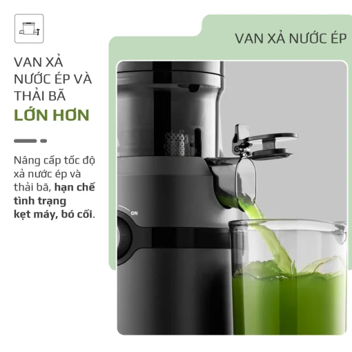 Máy Ép Chậm OLIVO SJ240 – Phiên Bản Giới Hạn Màu Titanium, Khoang Ép Lớn, Ép Đa Năng Trái Cây Rau Củ - Hình ảnh 11