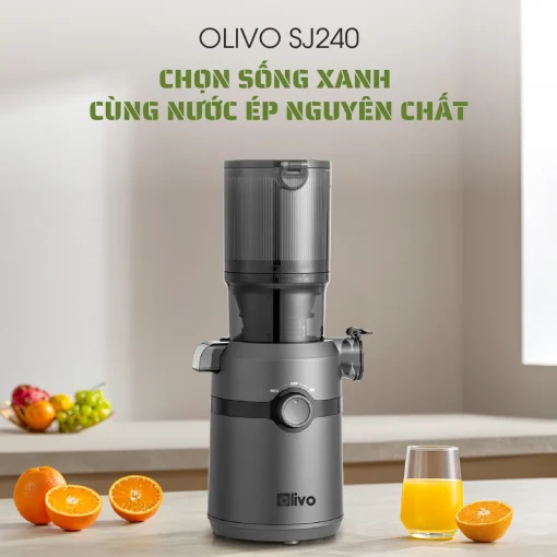 Máy Ép Chậm OLIVO SJ240 – Phiên Bản Giới Hạn Màu Titanium, Khoang Ép Lớn, Ép Đa Năng Trái Cây Rau Củ - Hình ảnh 13