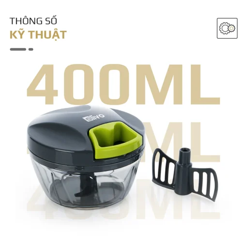 Dụng Cụ Xay Thực Phẩm Mini OLIVO MPC400A – Xay Tỏi Ớt, Xay Thịt, Xay Hạt, Dung Tích 400ML, Dây Kéo Chắc Chắn - Hình ảnh 14