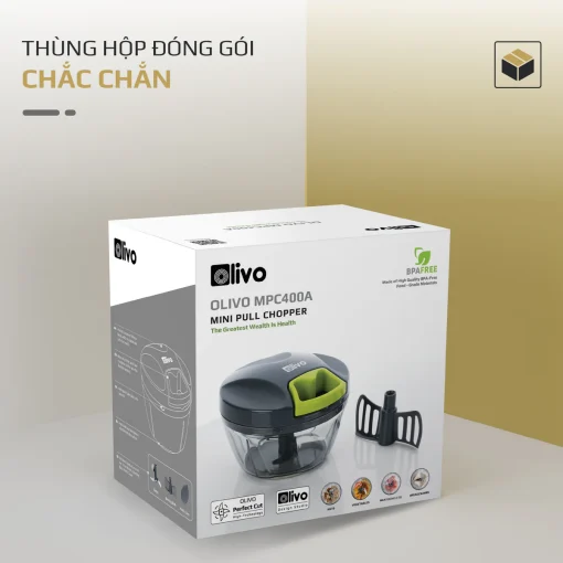 Dụng Cụ Xay Thực Phẩm Mini OLIVO MPC400A – Xay Tỏi Ớt, Xay Thịt, Xay Hạt, Dung Tích 400ML, Dây Kéo Chắc Chắn - Hình ảnh 16