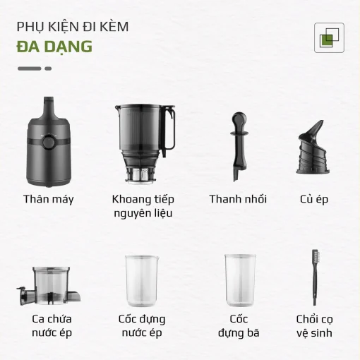 Máy Ép Chậm OLIVO SJ240 – Phiên Bản Giới Hạn Màu Titanium, Khoang Ép Lớn, Ép Đa Năng Trái Cây Rau Củ - Hình ảnh 20