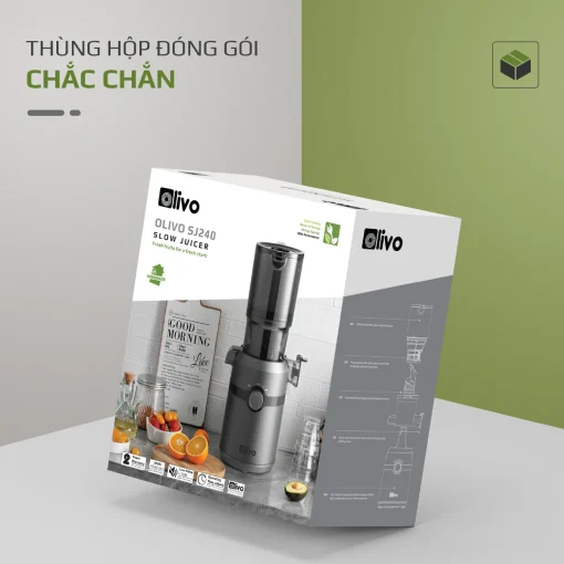 Máy Ép Chậm OLIVO SJ240 – Phiên Bản Giới Hạn Màu Titanium, Khoang Ép Lớn, Ép Đa Năng Trái Cây Rau Củ - Hình ảnh 21