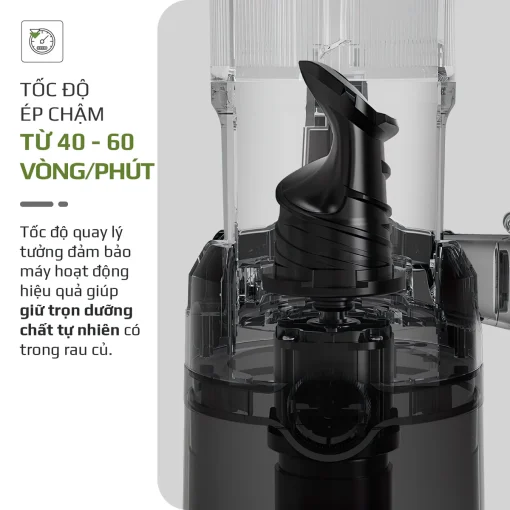 Máy Ép Chậm OLIVO SJ240 – Phiên Bản Giới Hạn Màu Titanium, Khoang Ép Lớn, Ép Đa Năng Trái Cây Rau Củ - Hình ảnh 9