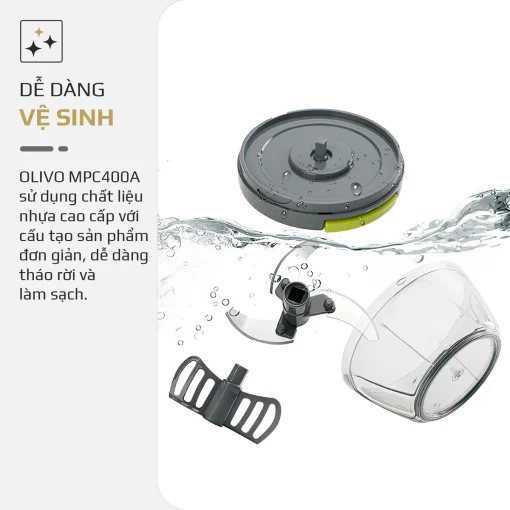 Dụng Cụ Xay Thực Phẩm Mini OLIVO MPC400A – Xay Tỏi Ớt, Xay Thịt, Xay Hạt, Dung Tích 400ML, Dây Kéo Chắc Chắn - Hình ảnh 10