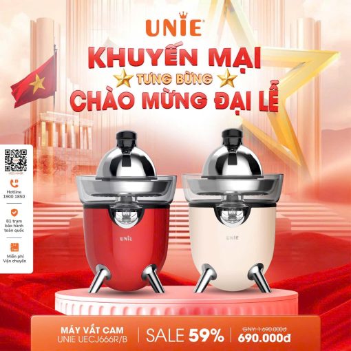 Máy vắt cam UNIE UECJ-666 công suất 100W, 500ml, inox 304