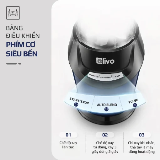 Máy Xay Sinh Tố OLIVO MB1000 – 3 Cốc Xay Linh Hoạt, Xay Đá, Smoothie, Đồ Ăn Dặm, Công Suất 1000W - Hình ảnh 25