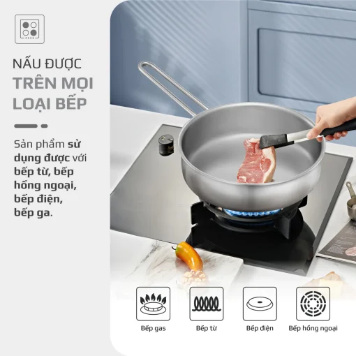 Chảo Inox OLIVO P2055 – Chống Dính Tự Nhiên, Dùng Mọi Loại Bếp, 20cm - Hình ảnh 12
