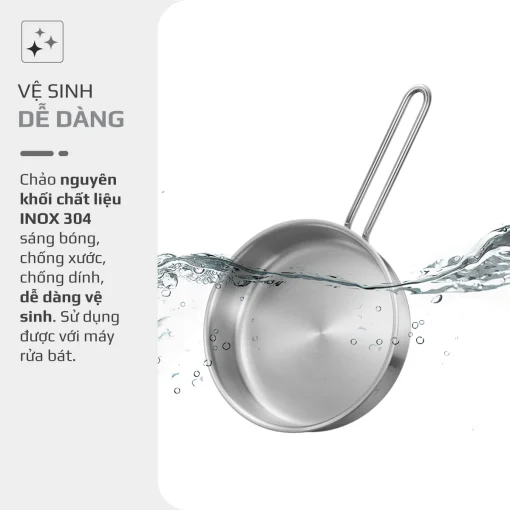 Chảo Inox OLIVO P2055 – Chống Dính Tự Nhiên, Dùng Mọi Loại Bếp, 20cm - Hình ảnh 14
