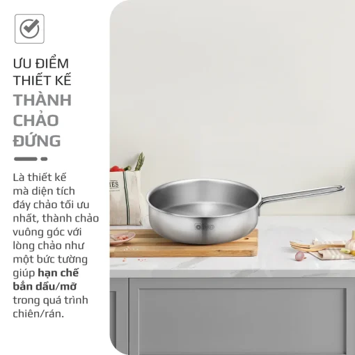 Chảo Inox OLIVO P2055 – Chống Dính Tự Nhiên, Dùng Mọi Loại Bếp, 20cm - Hình ảnh 9