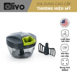 Dụng Cụ Xay Thực Phẩm Mini OLIVO MPC400A – Xay Tỏi Ớt, Xay Thịt, Xay Hạt, Dung Tích 400ML, Dây Kéo Chắc Chắn