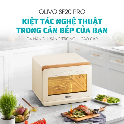 Nồi Chiên Hấp Đa Năng OLIVO SF20 PRO 20L – Hấp Nano Steam, Chiên Không Dầu Eco Fry, 70 Chế Độ Nấu, Dễ Vệ Sinh - Hình ảnh 2