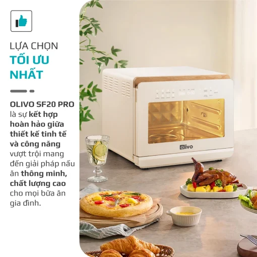 Nồi Chiên Hấp Đa Năng OLIVO SF20 PRO 20L – Hấp Nano Steam, Chiên Không Dầu Eco Fry, 70 Chế Độ Nấu, Dễ Vệ Sinh - Hình ảnh 11