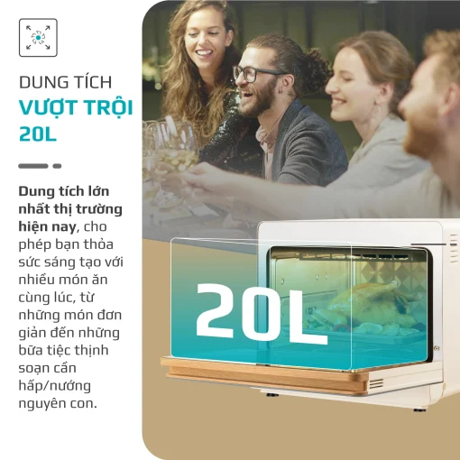 Nồi Chiên Hấp Đa Năng OLIVO SF20 PRO 20L – Hấp Nano Steam, Chiên Không Dầu Eco Fry, 70 Chế Độ Nấu, Dễ Vệ Sinh - Hình ảnh 5