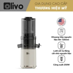 Máy Ép Chậm OLIVO SJ2000 – Khoang Tiếp Lớn, Củ Ép Lưỡi Cắt Thông Minh, Thiết Kế Sang Trọng