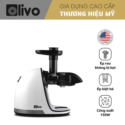 Máy Ép Chậm Trục Ngang OLIVO SJ22 – Ép Rau Không Kẹt, Kiệt Bã, Dễ Vệ Sinh