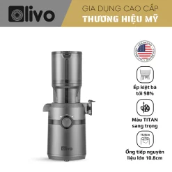 Máy Ép Chậm OLIVO SJ240 – Phiên Bản Giới Hạn Màu Titanium, Khoang Ép Lớn, Ép Đa Năng Trái Cây Rau Củ