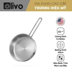Chảo Inox OLIVO P2055 – Chống Dính Tự Nhiên, Dùng Mọi Loại Bếp, 20cm