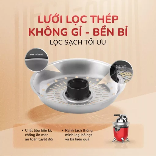 Máy vắt cam UNIE UECJ-666 công suất 100W, 500ml, inox 304 - Hình ảnh 8
