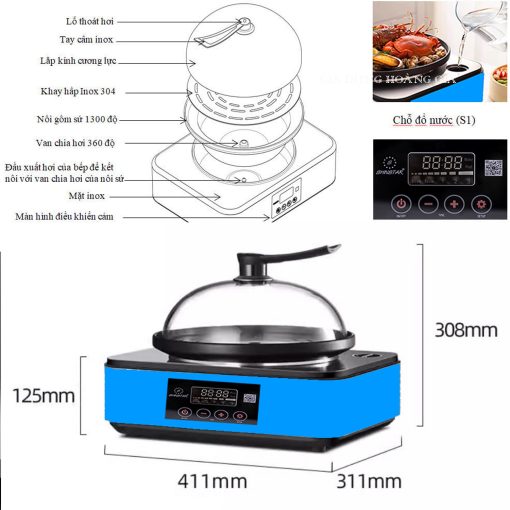 BẾP LẨU HƠI, LẨU HẤP THUỶ NHIỆT SHINSTAR SS-DK-2110 -LÒNG NỒI SỨ CAO CẤP - Ảnh 5
