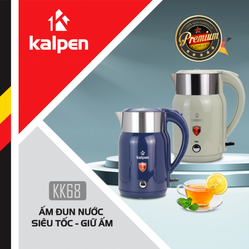 Ấm Đun Nước Siêu Tốc Kalpen KK68, 1800ml Công Suất 2200W, cơ chế giữ ấm 70 độ tiện lợi. - Ảnh 2