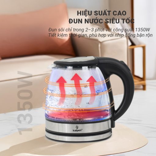Ấm Đun Nước Siêu Tốc Kalpen KK67, 1200ml Hàng Chính Hãng KALPEN Bảo Hành 2 Năm - Ảnh 3