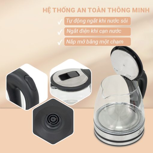 Ấm Đun Nước Siêu Tốc Kalpen KK67, 1200ml Hàng Chính Hãng KALPEN Bảo Hành 2 Năm - Ảnh 4