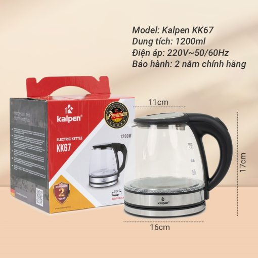 Ấm Đun Nước Siêu Tốc Kalpen KK67, 1200ml Hàng Chính Hãng KALPEN Bảo Hành 2 Năm - Ảnh 6