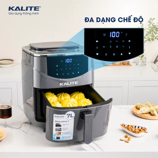 Nồi chiên hơi nước KALITE STEAM 7 chiên hấp 2 trong 1, 7 lít - Ảnh 3