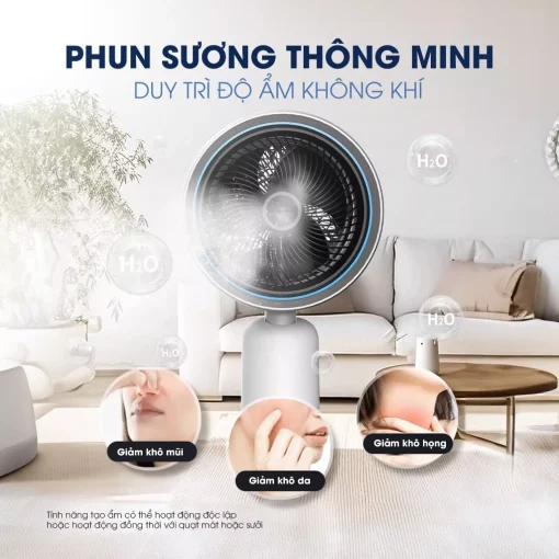 Quạt điều hòa thông minh All in One Kalite KSA369 làm mát, sưởi ấm, phun sương, diệt khuẩn, bảo hành 12 tháng - Ảnh 8